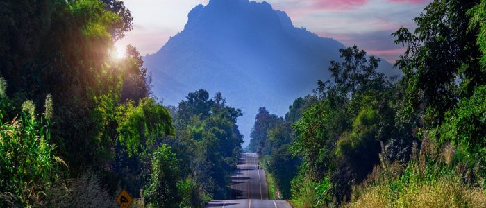 Route 1252 Route to Chae Son Hot Springs in Lampang Province, T